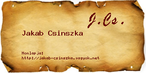 Jakab Csinszka névjegykártya