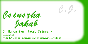 csinszka jakab business card